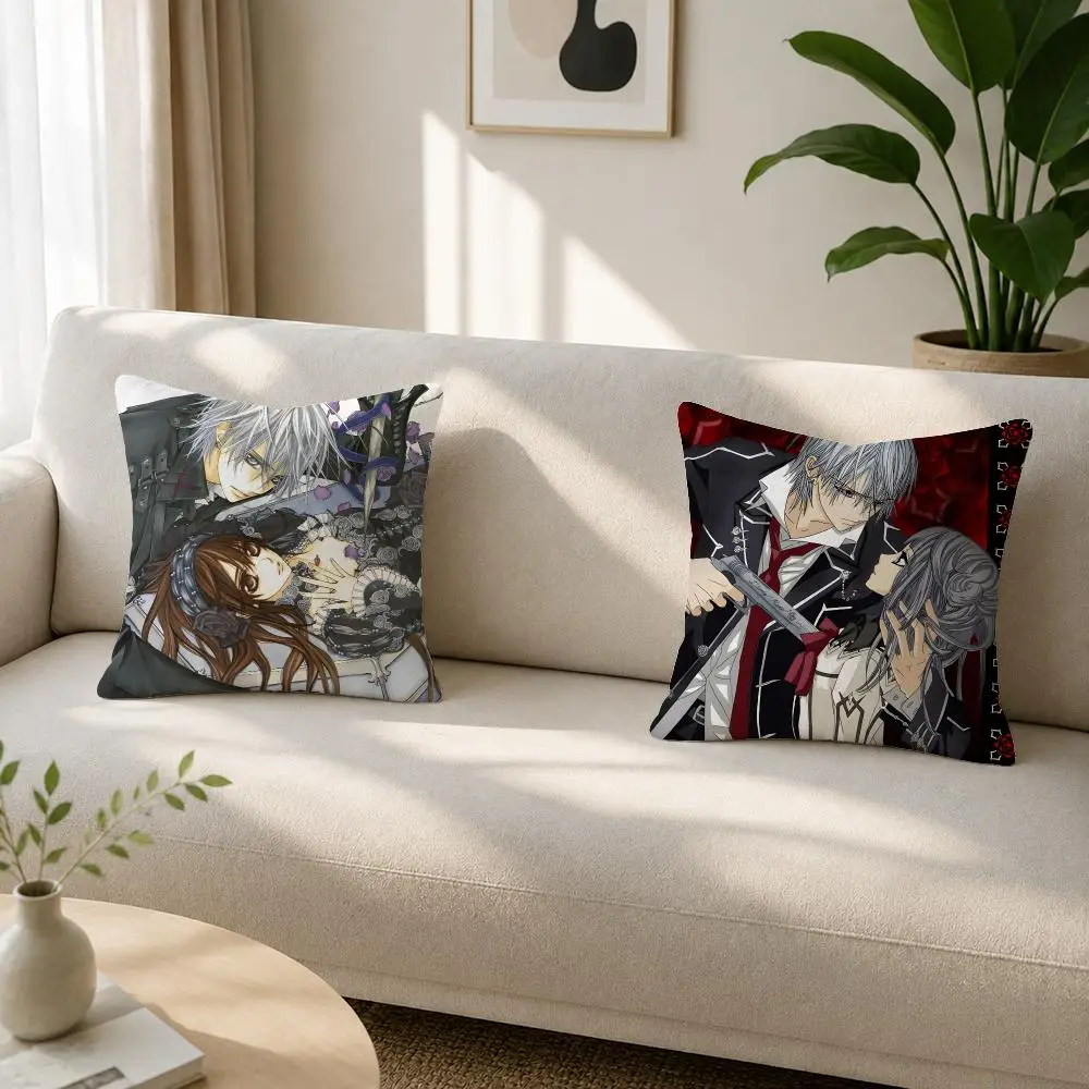 Anime Vampire Knight Cushion Cover Soft Plush Cushion Covers Fluffy Throw Pillow Cases for Sofa Bedroom Home Decor