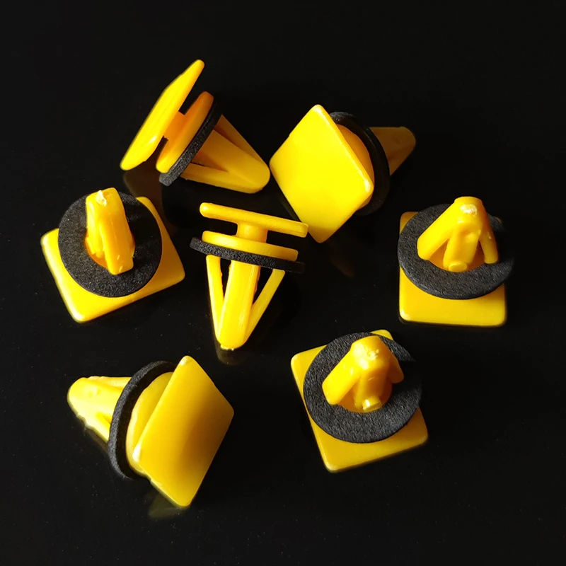 30/50pcs Plastic Auto Trim Clips for Side Skirts & Sill Mouldings For Kia / Hyundai 87756-4A000 Exterior Moulding Clips Yellow