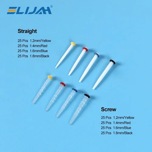 Imagen 2 del producto ELIJAH 200 unids/caja taladros de poste de fibra Dental tornillo/poste recto Kit de pila de hilo de vidrio de cuarzo materiales restauradores de conducto radicular
