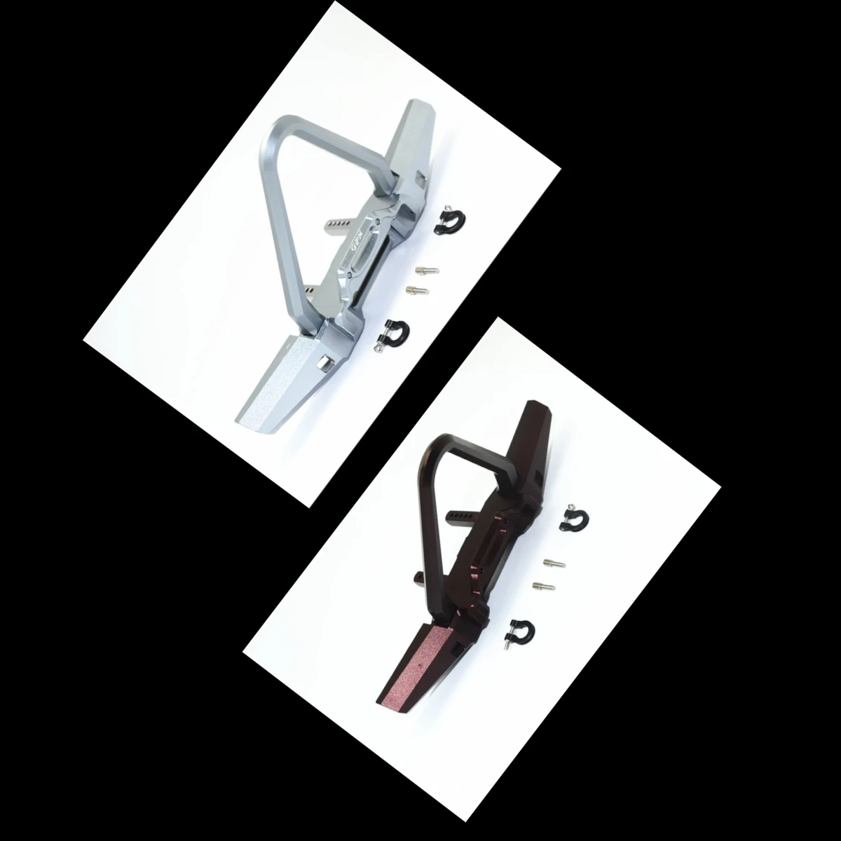 المصد الأمامي من الألومنيوم GPM مع حلقات على شكل حرف D (تصميم مدبب) 1/10 TRX4 DEFENDER TRAIL CRAWLER-82056-4 #2