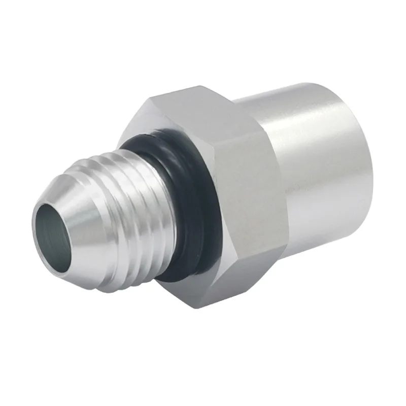 M14x1.5 Female to 6AN Male Flare Adapter Fuel Fitting Straight Aluminum Silver