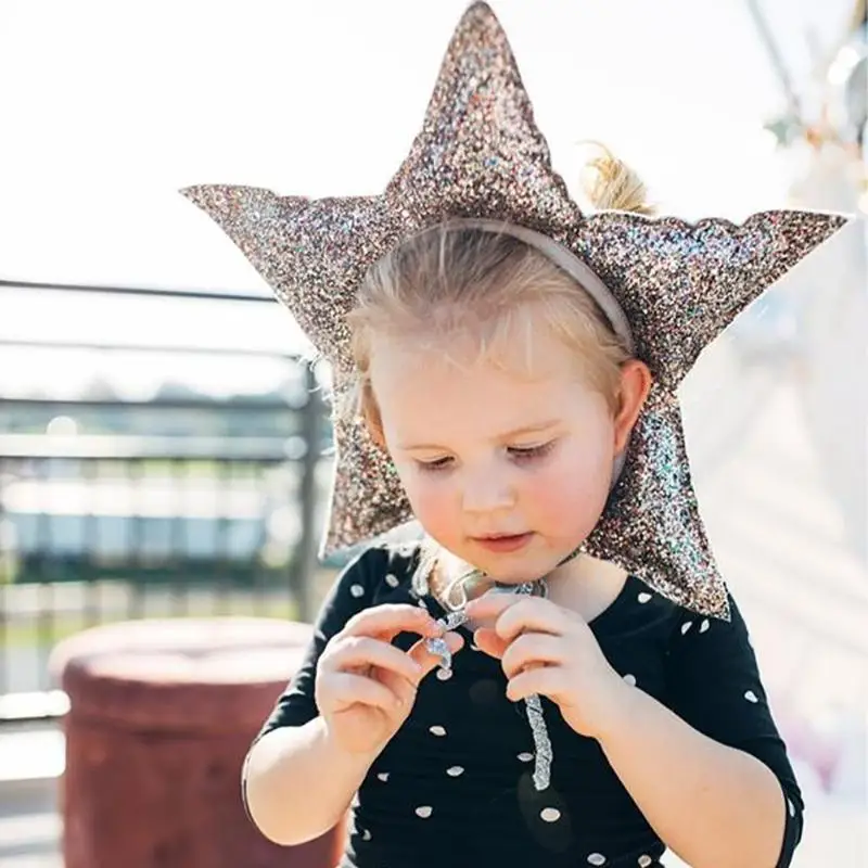 

A52E Handmade Star Props Headpiece Crown Glittered Halloween Party Role Play