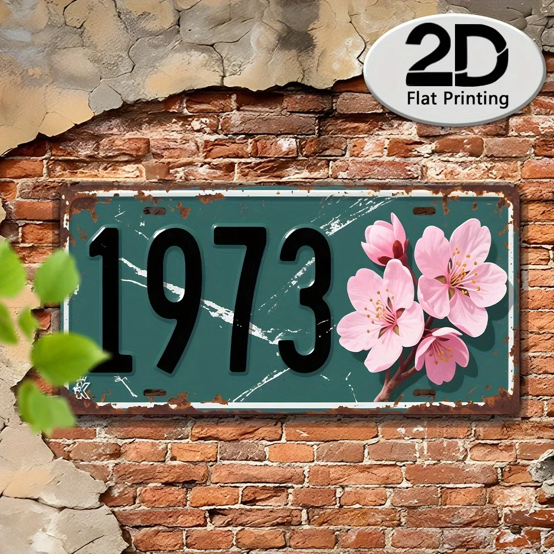 2D Flat, 1pc, 1973 Digital Metal Sign, Decorative Plaque, a Gift for Collectors, Vintage Style, Enthusiasts, Gifts for Senior