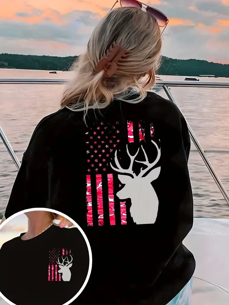 American Flag Deer Print T-shi - Outdoor Hunting Outfit review and price