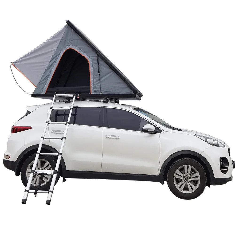 2021 New Style Custom Off-road Pickup Camper Wholesale Supplier Aluminum Hard Shell Triangle Outdoor Camping Car Roof Top Tent