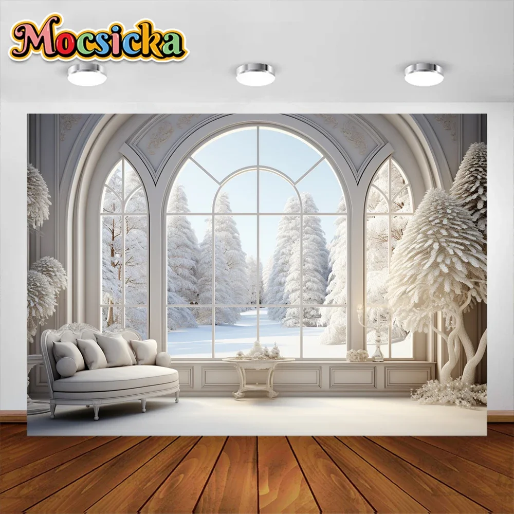 Mocsicka hiver noël décors décoration enfants adultes photographie accessoires enfant bébé mariage maison château fond bannière