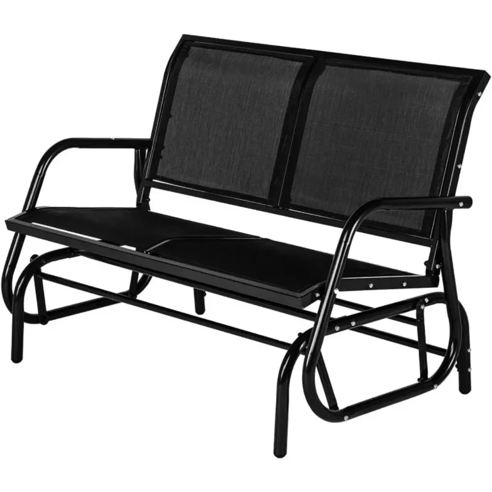 Outdoor Glider Bench for Outside Patio Gliders Porch Glider Swing Loveseat with Steel Frame for Backyard Garden for 2 Persons