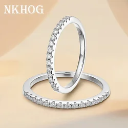 Real D Color Moissanite Finger Rings For Women Sparking 925 Sterling Silver 18K White Gold Plated Engagement Party Band Jewelry