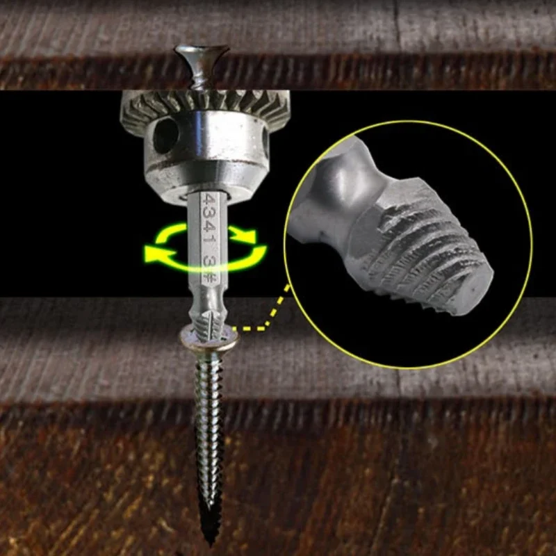 4ชิ้นตัวแยกสกรูไทเทเนียมหัวคู่สลักเกลียวแตกเสียหายสำหรับงานไม้เครื่องมือถอดดอกสว่านย้อนกลับได้ง่าย