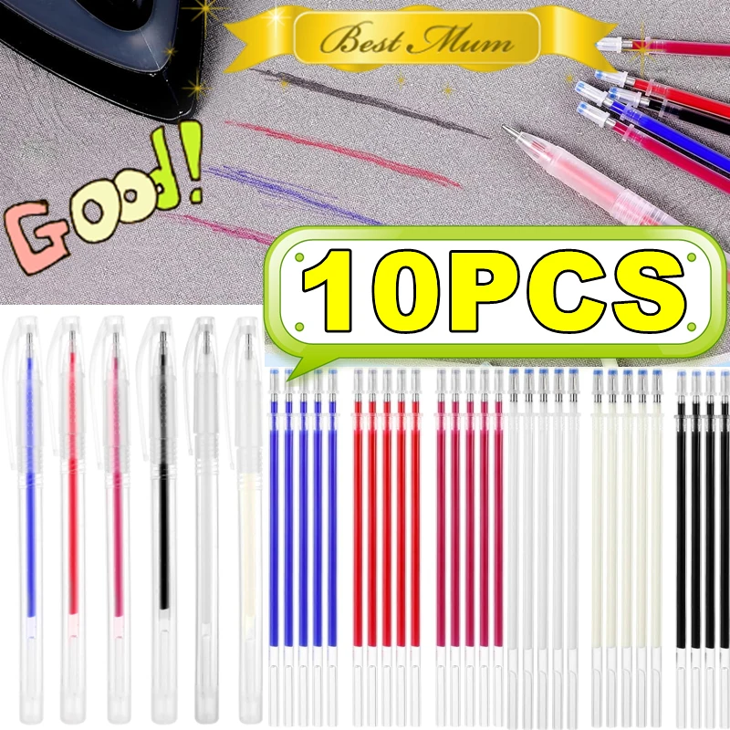 

10PCS/Set Heat Erasable Marker Pen Temperature Disappearing Fabric Fabric Pen Line Marking DIY Craft Sewing Office School Supply