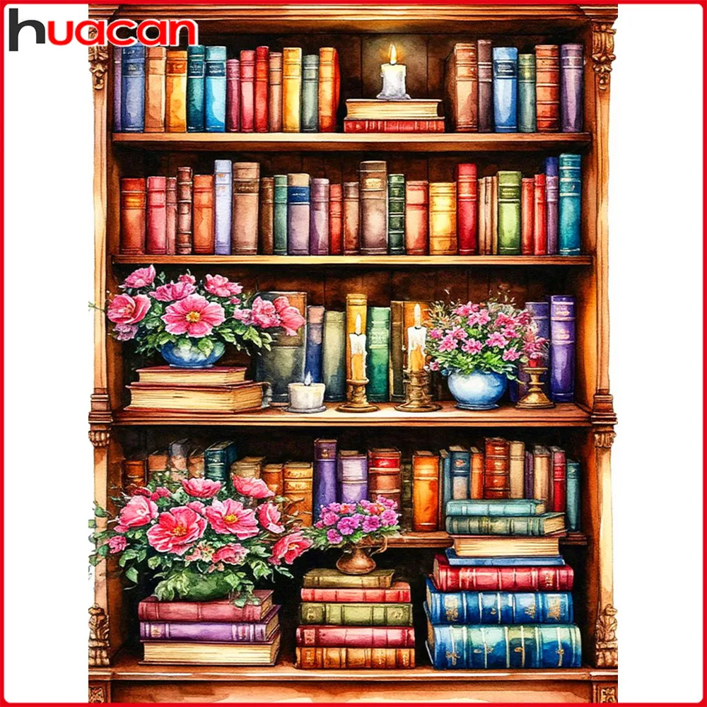 Huacan Neuheiten Diamantmalerei Blumenvase Bücherregal Diamantstickerei Komplettset Bastelset