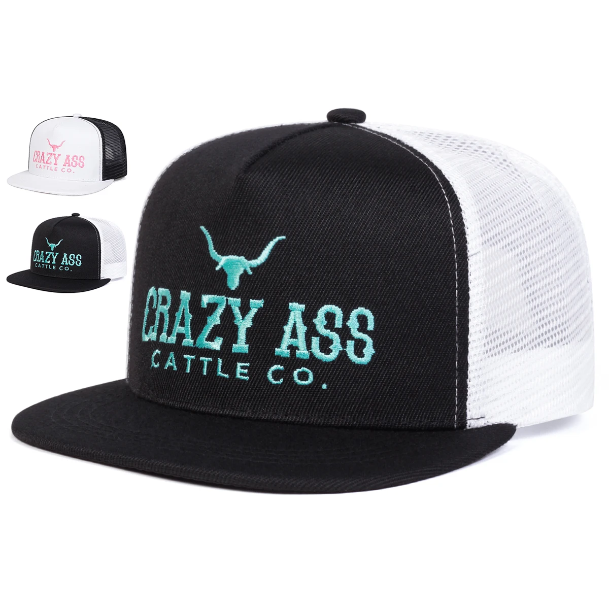 Unisex CRAZY ASS CATTLE CO bordado Hip-hop sombreros de red Primavera Verano al aire libre ajustable Casual gorras de béisbol gorra de protección solar