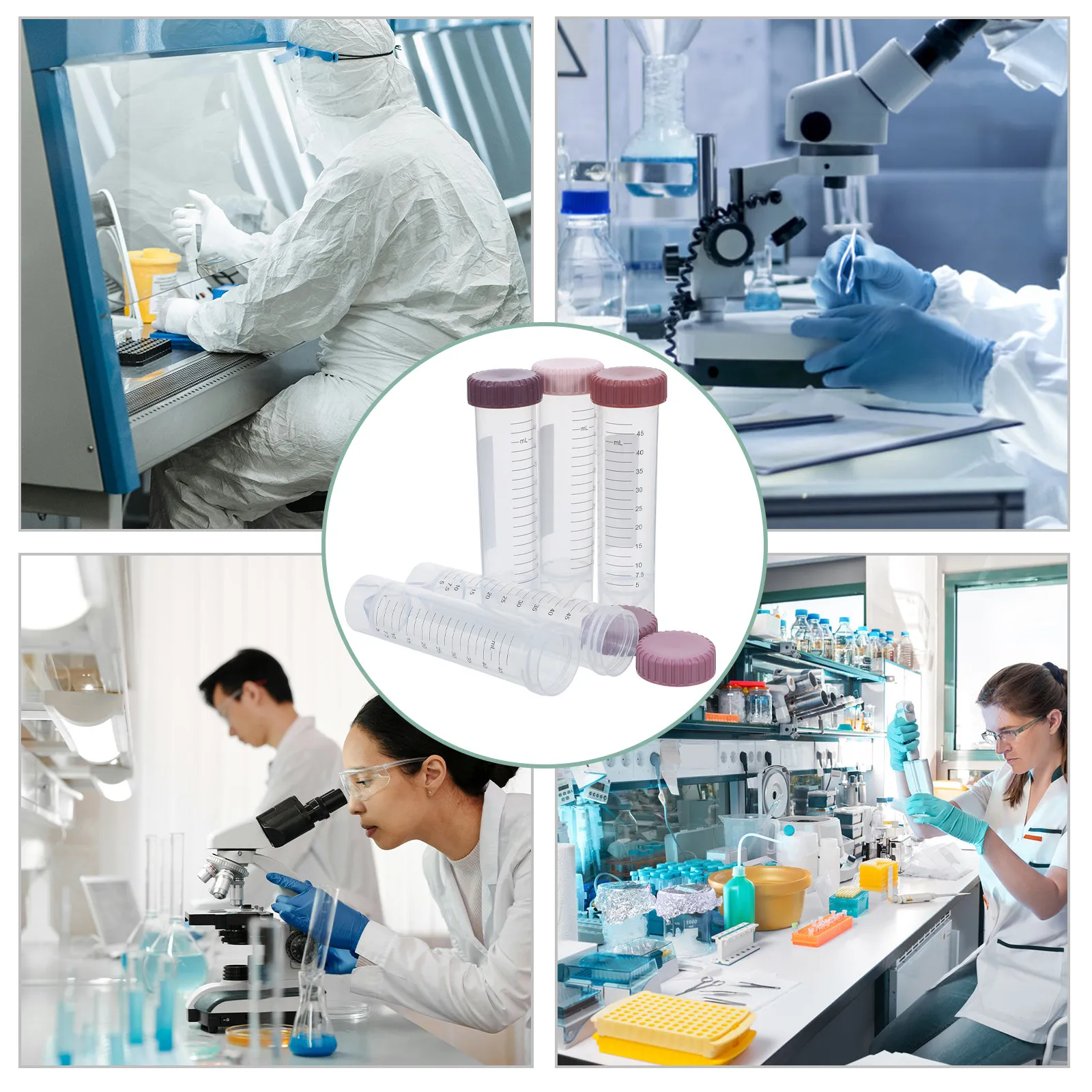 25Pcs Centrifuge Tubes Self-Standing Polypropylene Conical Leakproof Screw Caps Laboratory Test Tubes 50Ml Graduated