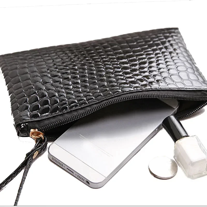 Travel Ladies Cosmetics Clutch Purse Women Cosmetic Bag Zipper Small Makeup Bag Fashion Black Toiletry Organizer Case Pouch