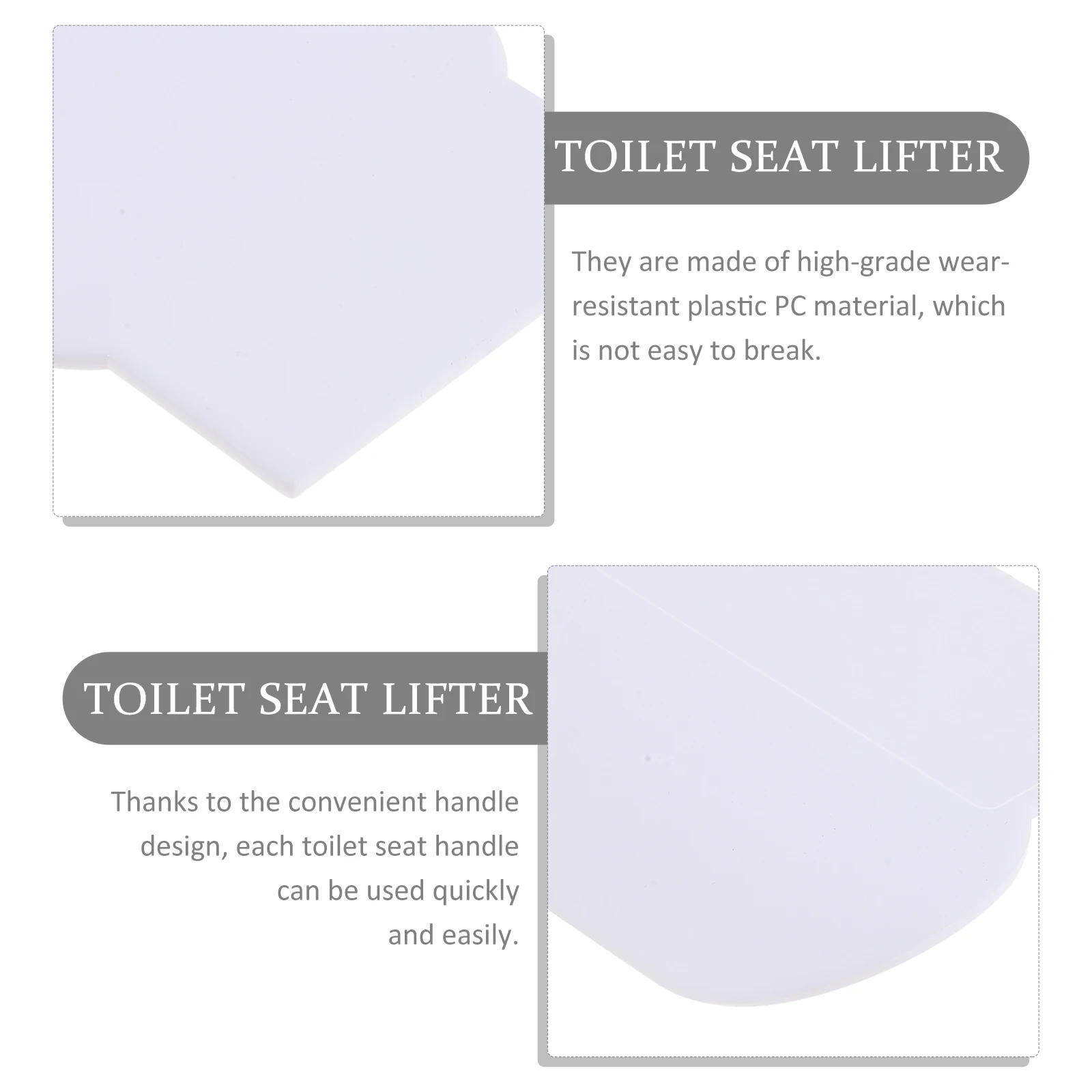 

4pcs Toilet Seat Lifter Adhesive Handle Easy Install Anti Touching Comfortable Universal Fit Lid Cover Lifter Bathroom Accessory