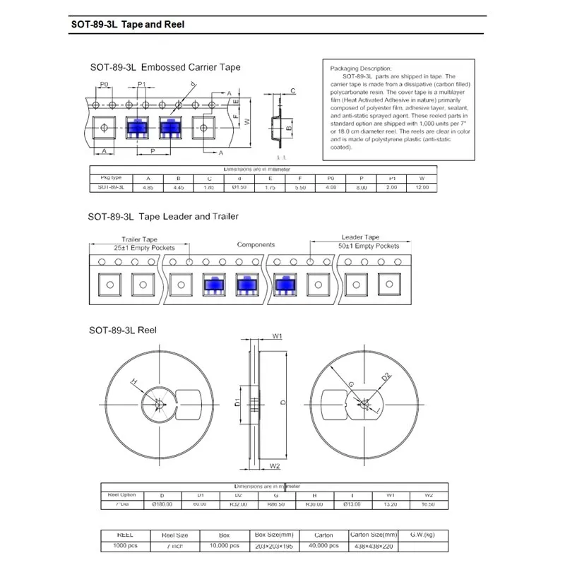 (100pcs) B772 SOT-89 SMD triode 1.5A 3A MEDIUM POWER TRANSISTOR