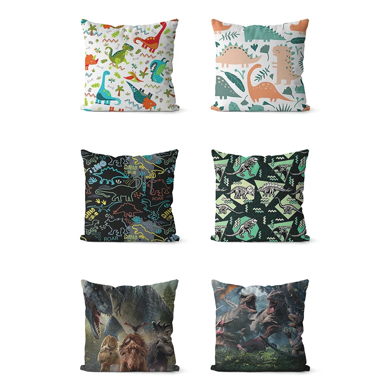 

Симпатичный мультяшный динозавр T-rex, рисунок, мягкая искусственная планшка, наволочка для гостиной, домашний декор
