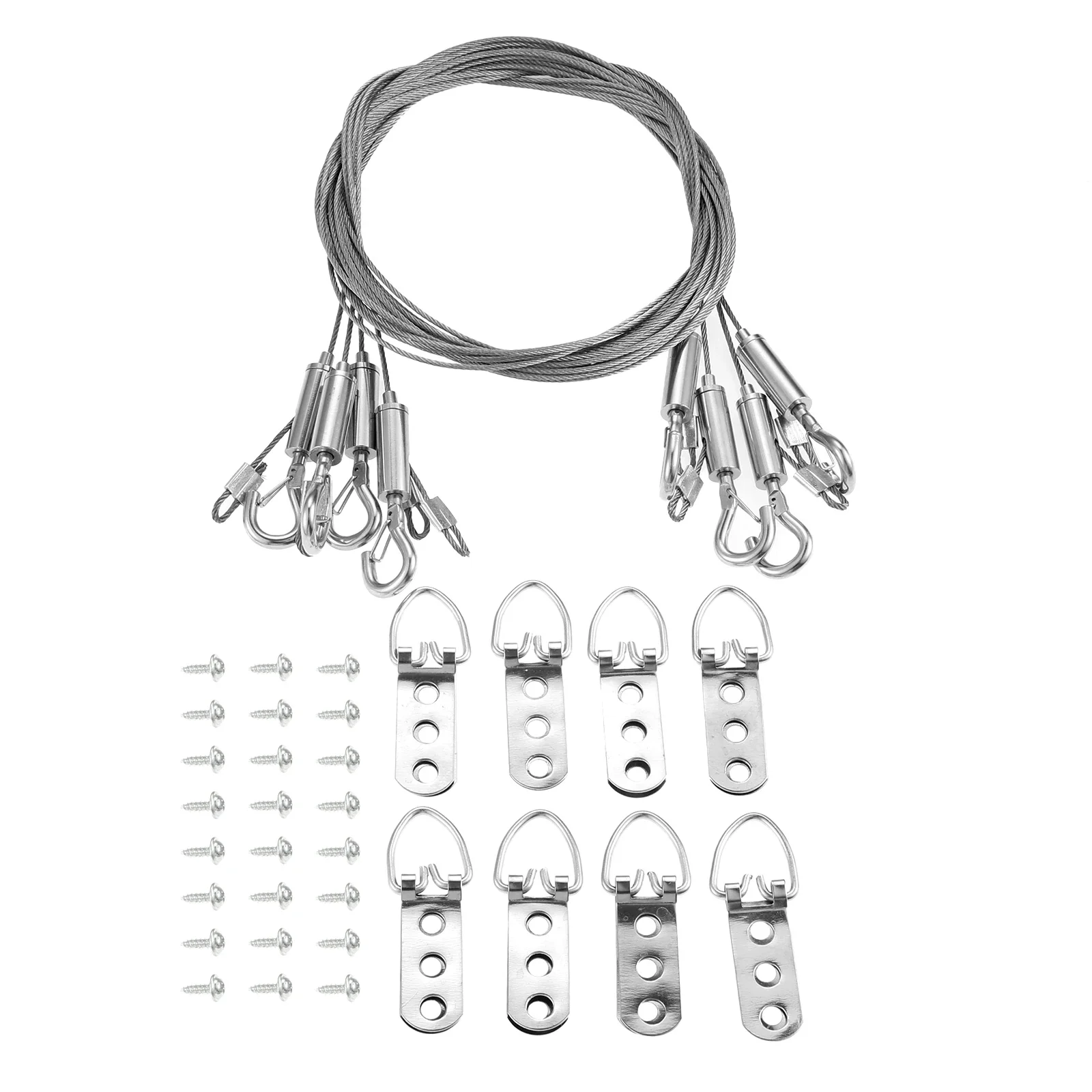 36Pcs Adjustable Picture Wire Hanging Kit with Hooks 3-Hole D Rings 4 Frame Wire Picture Hanger for Canvas Paintings/ Mirrors