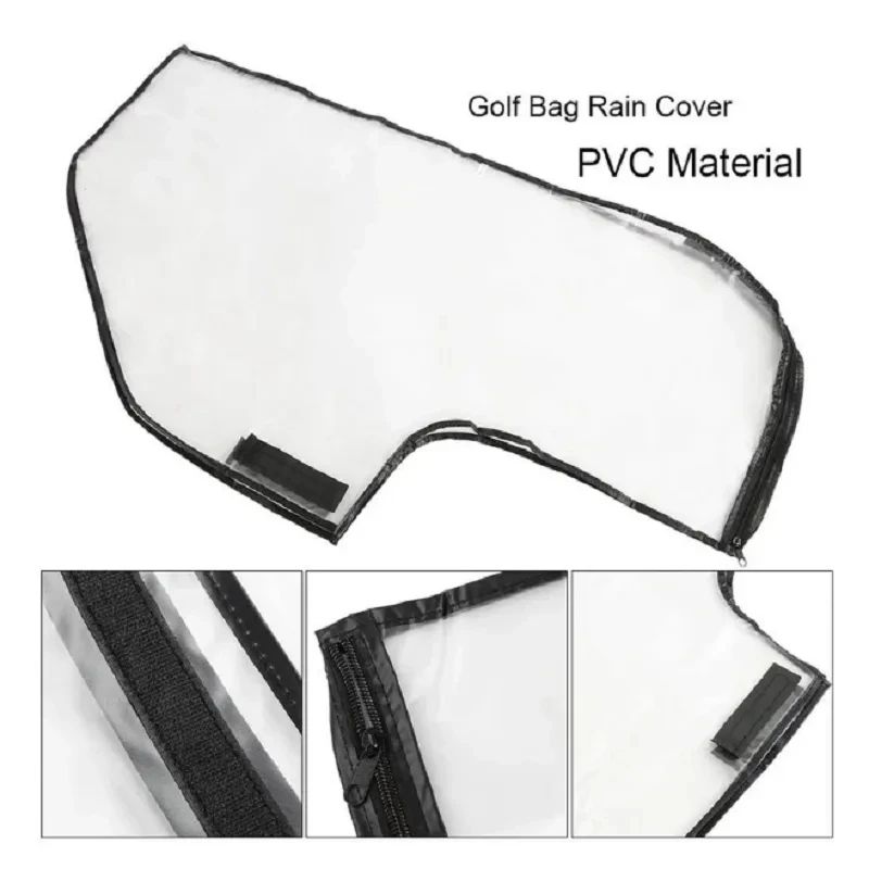 1pcs Golf Bag Rain Cover Waterproof PVC Golf Bag Rain Protection Cover with Hood for Golf Push Carts