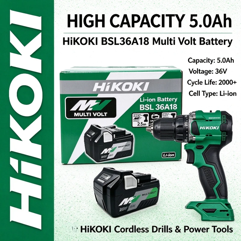 Genuine HiKOKI BSL36B18 High Power MultiVolt Battery 18V 8.0Ah 36V 4.0Ah Lithium Battery For Hitachi Professional Cordless Tools