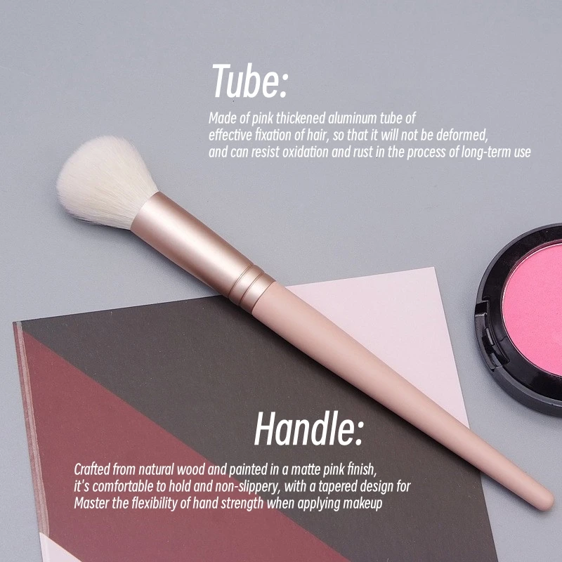 Blush Brush Bronzer Natural Goat Hair Pink Multifunctional Contour Foundation Makeup Brushes Beauty Tools