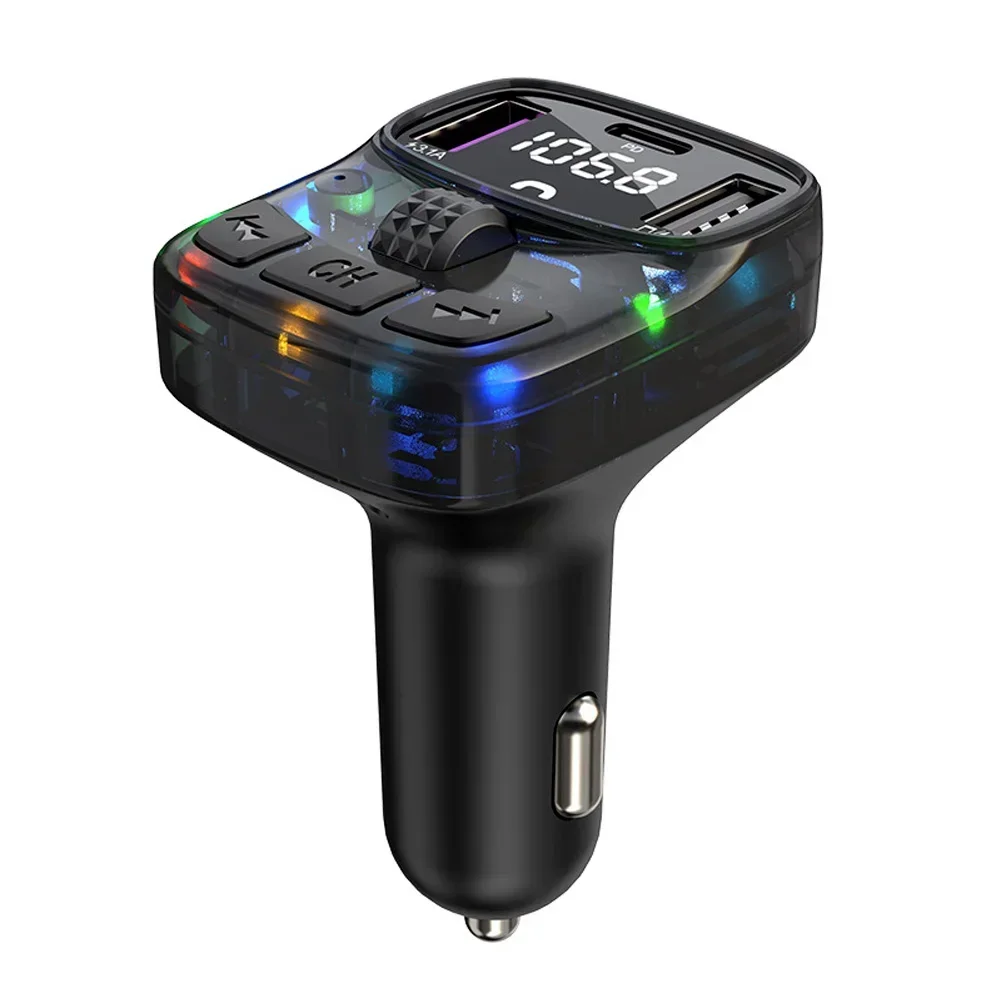 Car Phone Chargers Bluetooth 5.3 FM Transmitter Handsfree Charge Radio Modulator MP3 Player PD15W Su