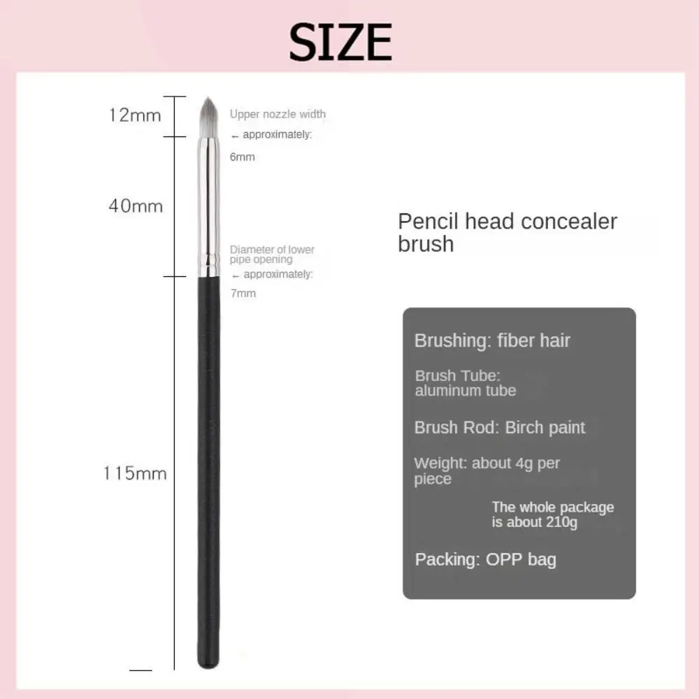 Round Head Pencil Tip Concealer Brush Concealer Blending Brush Wooden Handle Precision Concealer Makeup Brush Eye Bag