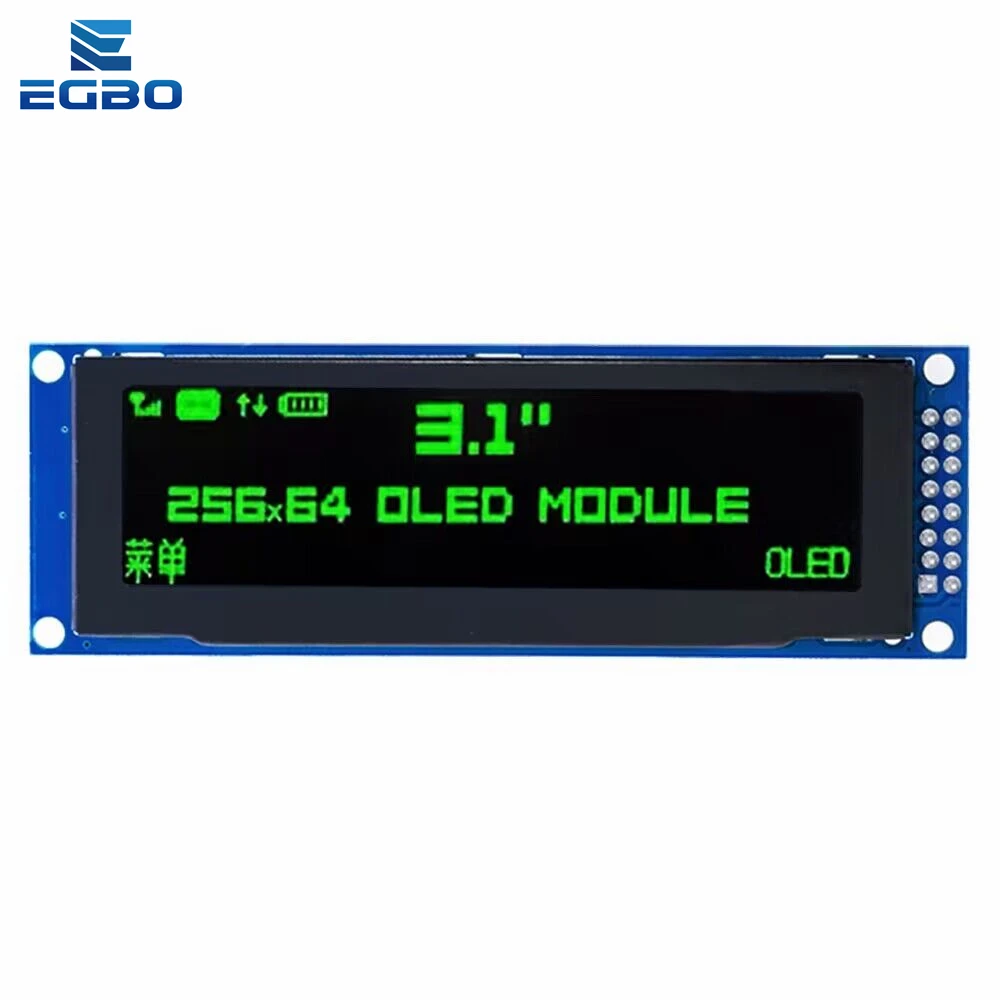EGBO 리얼 OLED 디스플레이, 3.12 인치 256x64 25664 도트 그래픽 LCD 모듈 디스플레이 스크린, LCM 스크린, SSD1322 컨트롤러, 지지대 SPI