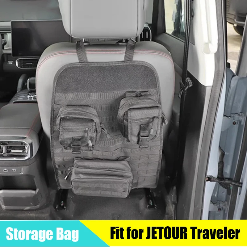 Car Front Seat Back Storage Bag Fit for Chery JETOUR Traveler T2 2023 2024 Tactical Storage Bag Hanging Plate Interior Parts