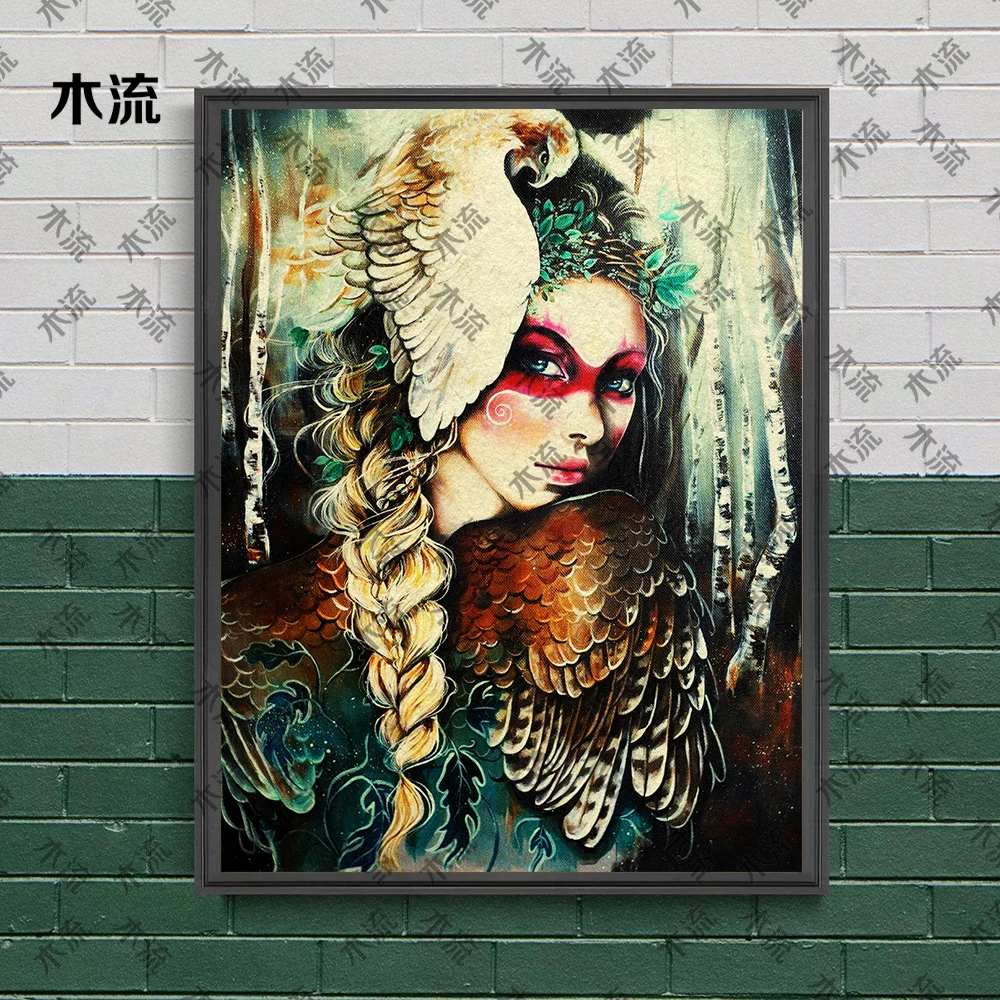 Female Portrait Greek Mythology,Vintage Wall Art,Canvas Painting, Witch Wicca Fantasy,Art Poster Print, Home Decoration Unframed