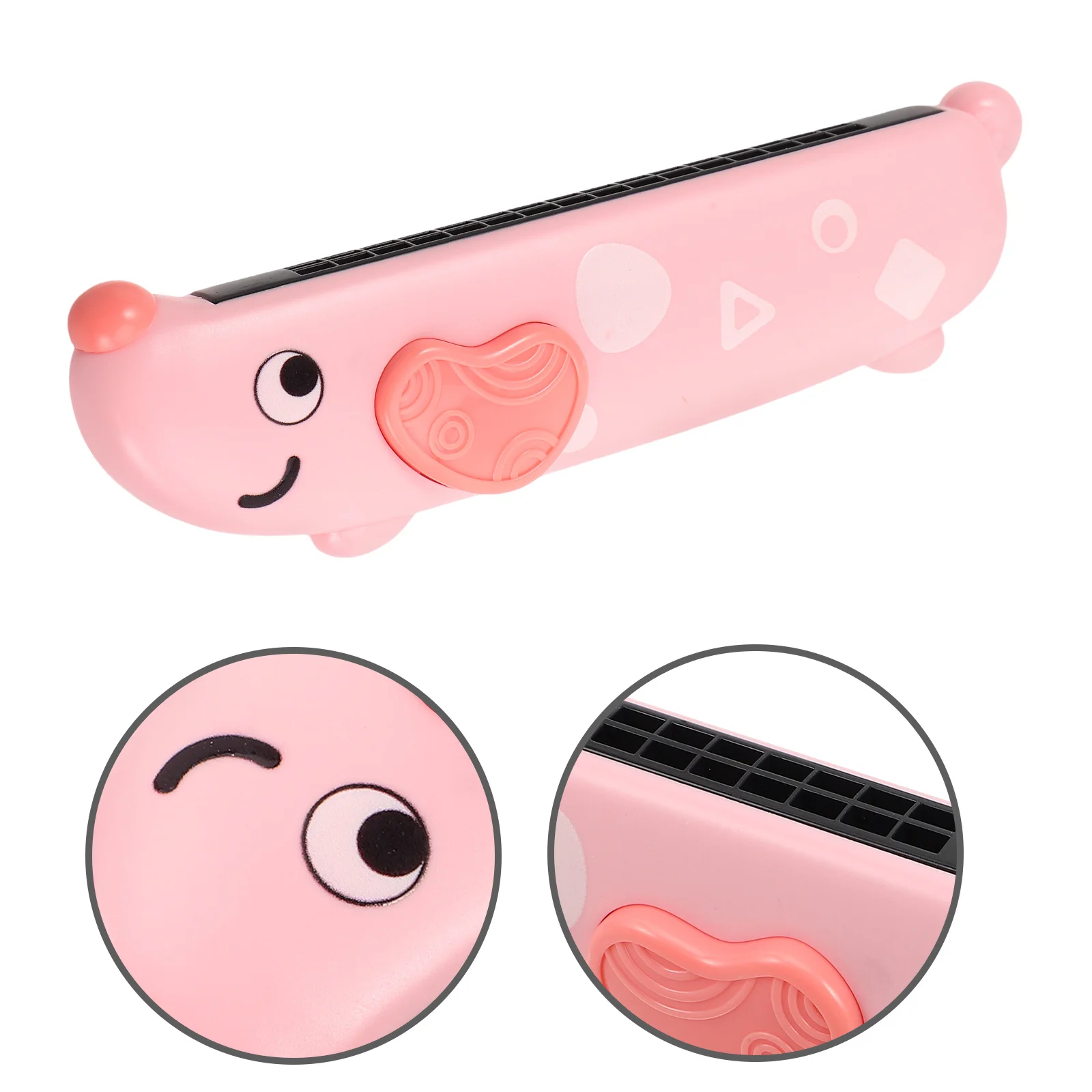

16 Hole Harmonica Washable Portable Cartoon Design Musical For Early Music Education Breath Control Training Wind