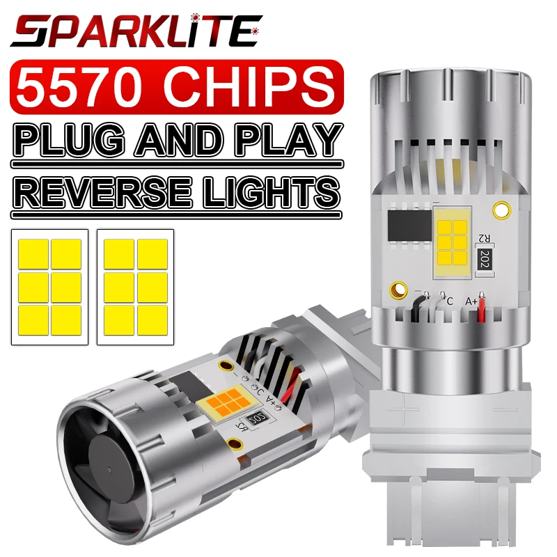 T20 7440 LED P21W PY21W 7443 Amber Yellow 3570 CSP T25  3257 P27W 3156 LED Canbus Turn Signal Reverse Lights Bulbs 20/40W 6000K