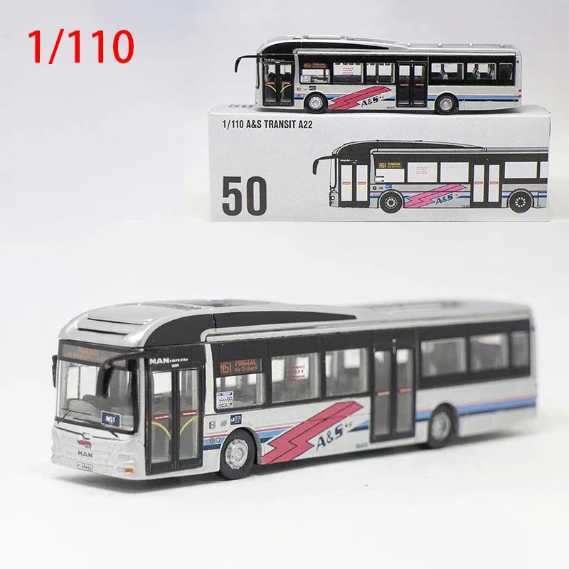 Diecast Model Car 1/110 Bus Model Alloy Car Singapore A22 Bus Scene Display Collection Toys for Boys Gift