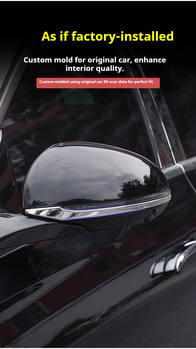 Car Styling Rearview Mirror Cap Cover Sticker Trim Anti-collision Strips For Mercedes Benz E C GLC E300L GLC300L C260L S450L