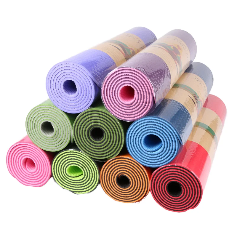 Eco-friendly Yoga Mats Matt Manufacturer Fitness Mat De Yoga Mate Yogamat 8mm Custom Printed Durable Tpe Yoga Mat