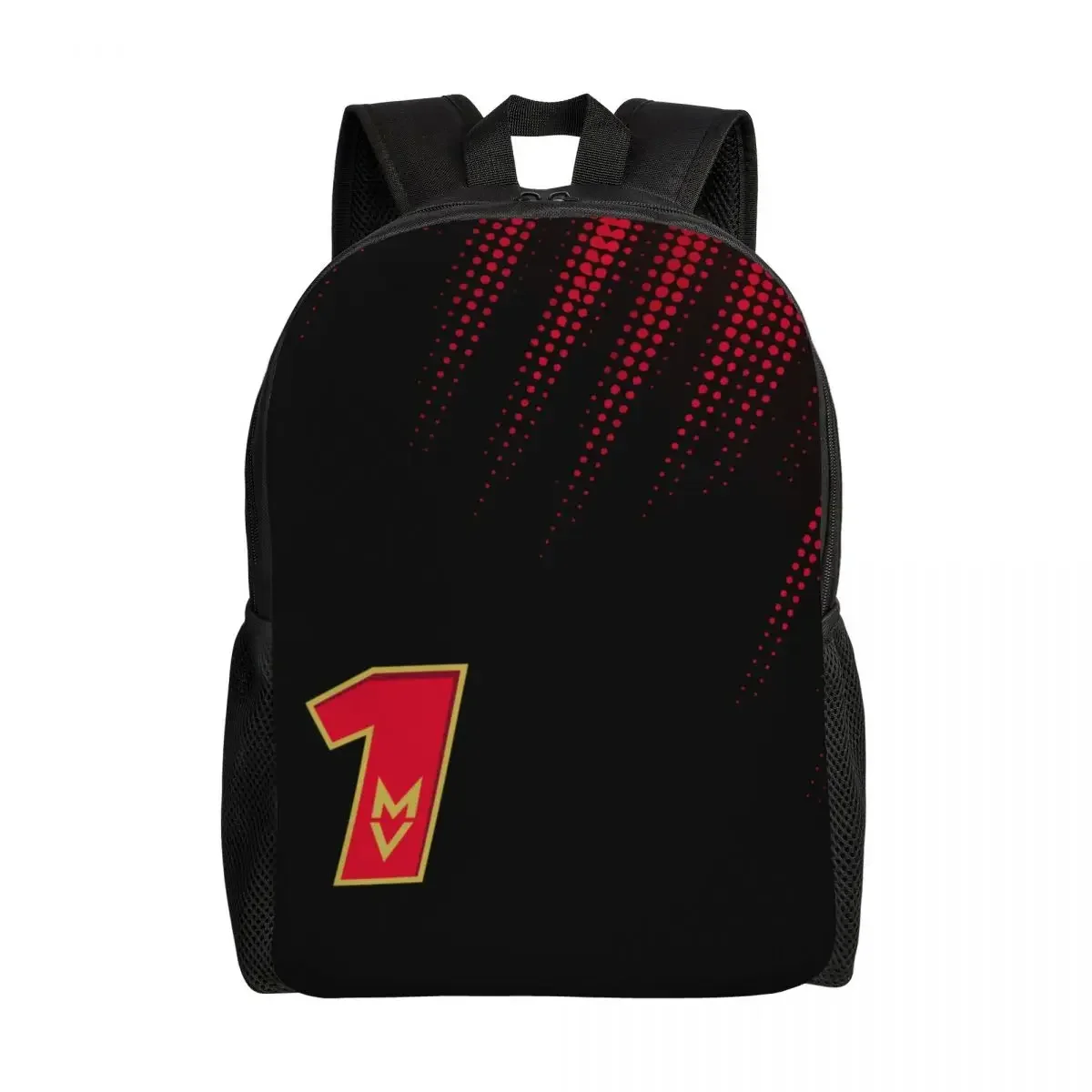 مخصص ماكس رقم 1 سباق السيارات سائق على ظهره للنساء الرجال مقاوم للماء حقيبة مدرسية جامعية طباعة Bookbags