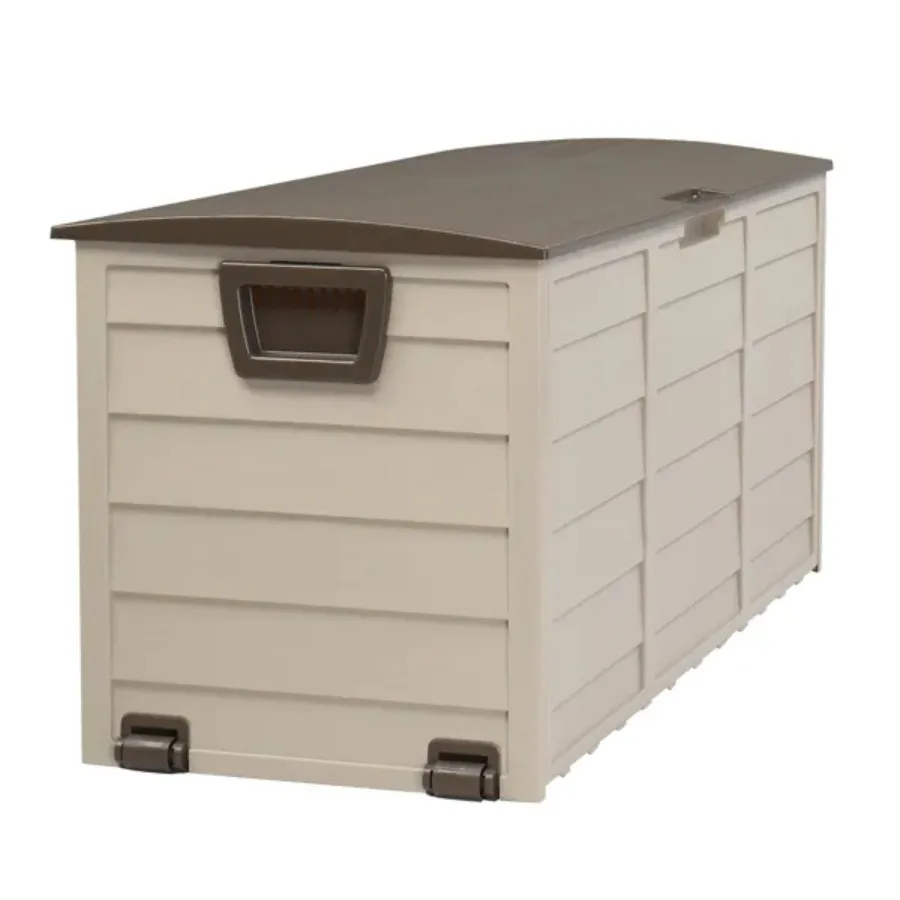 75gal 260L Outdoor Garden Plastic Storage Deck Box Chest for Tools Cushions Toys Lockable Seat