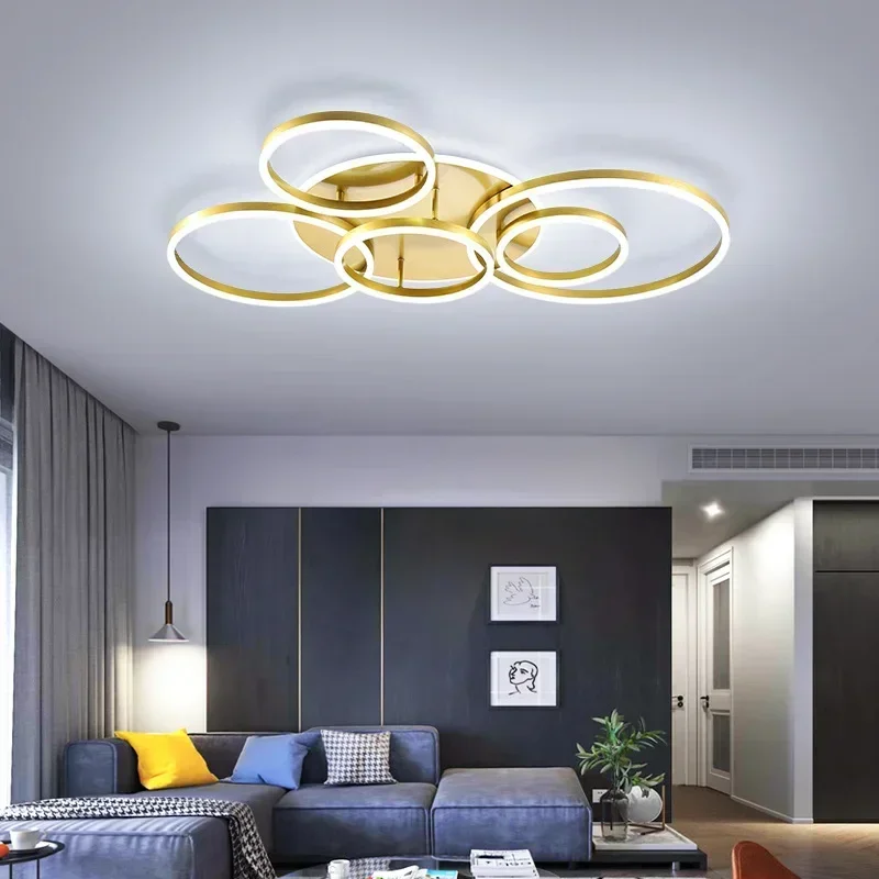 nordic led anel teto lustre dourado branco redondo iluminacao interior regulavel lampada interior sala de estar corredor estudo 01