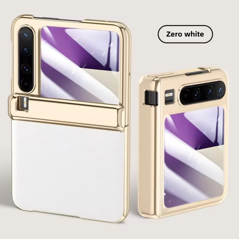 

Чехол для Huawei Pura X, роскошный гальванический чехол, приятный для кожи, матовый кожаный складной шарнир с зеркальной пленкой, полный защитный чехол