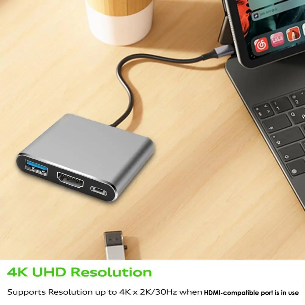 3 In 1 Type C To HDMI-compatible USB 3.0 Charging Adapter For Air Mate10 S8 Plus