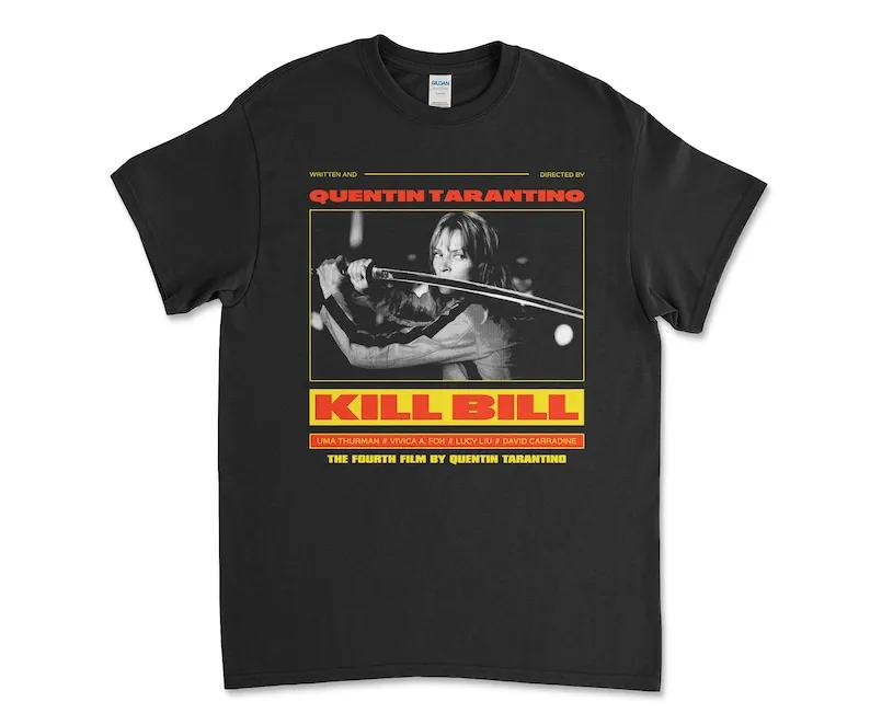 

Kill Bill Graphic T-Shirt, Streetwear Style Movie Memorabilia, Quentin Tarantino Samurai Action Film Kill Bill Tee Shirt Merch