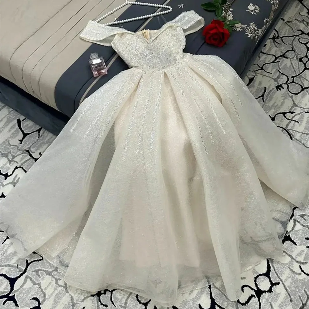 

A-line Illusion Evening Dresses Backless Off Shoulder Sweetheart Neck Prom Gown Temperament Formal Party Dress فساتين الحفلات