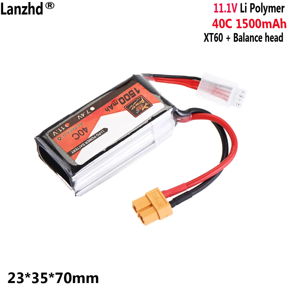 11.1V 40C lithium polymer battery With XT60+balance head For model aircraft FPV 6s222 unmanned aerial vehicle (uav) RC Toy Car