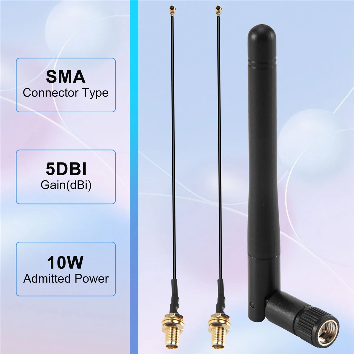 2PCS/Lot 2.4GHz 3DBi WiFi 2.4G Antenna Aerial RP-SMA Male Wireless Router+PCI U.FL IPX to RP SMA Male Pigtail Cable