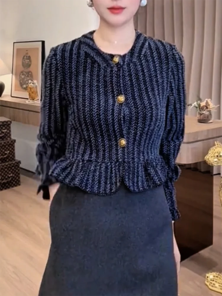 

Korean Sle round Ne Knitted Open Cardigan Autumn Winter New Arrival plus Size Faionable Slimming Versatile Top