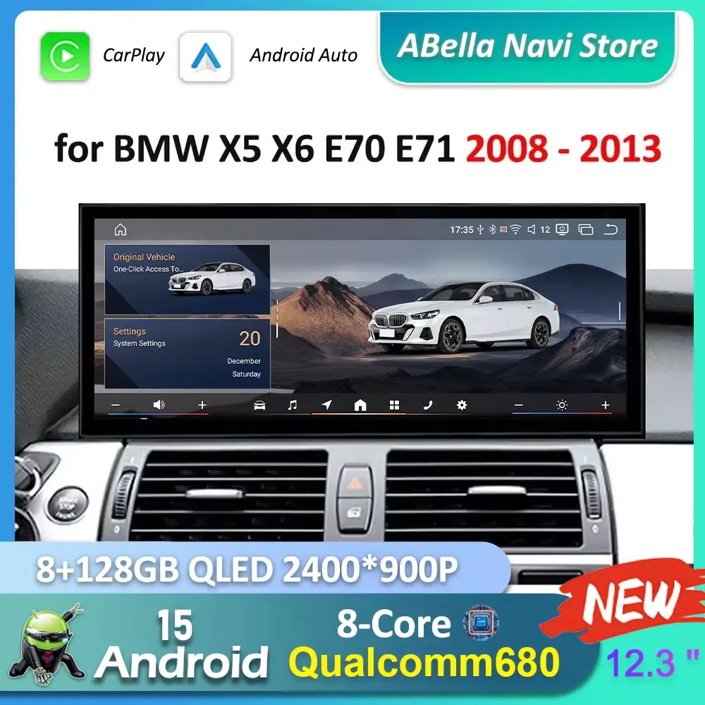 

Автомагнитола Android 15 для BMW X5 X6 E70 E71 (2008-2013) с системой ClC/CCC: мультимедийный плеер, навигация GPS, Bluetooth, 4G, DSP, стерео, Wi-Fi 4G