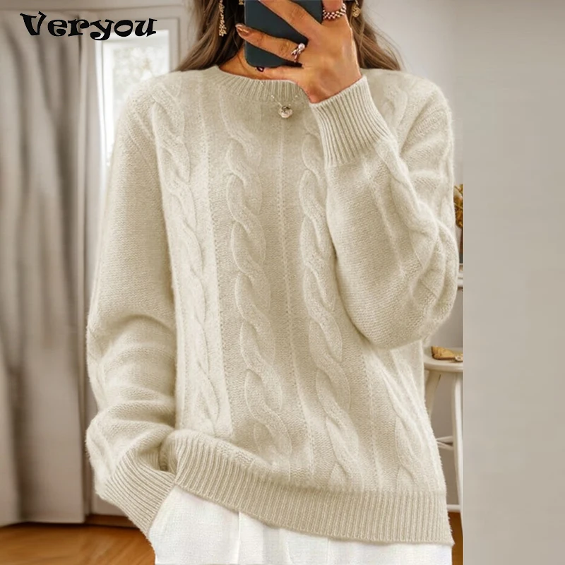 Fashion Female Sweater Long Sleeve Women Blouses O Neck Kniited Sweaters For Women Pullovers Casual Jumper