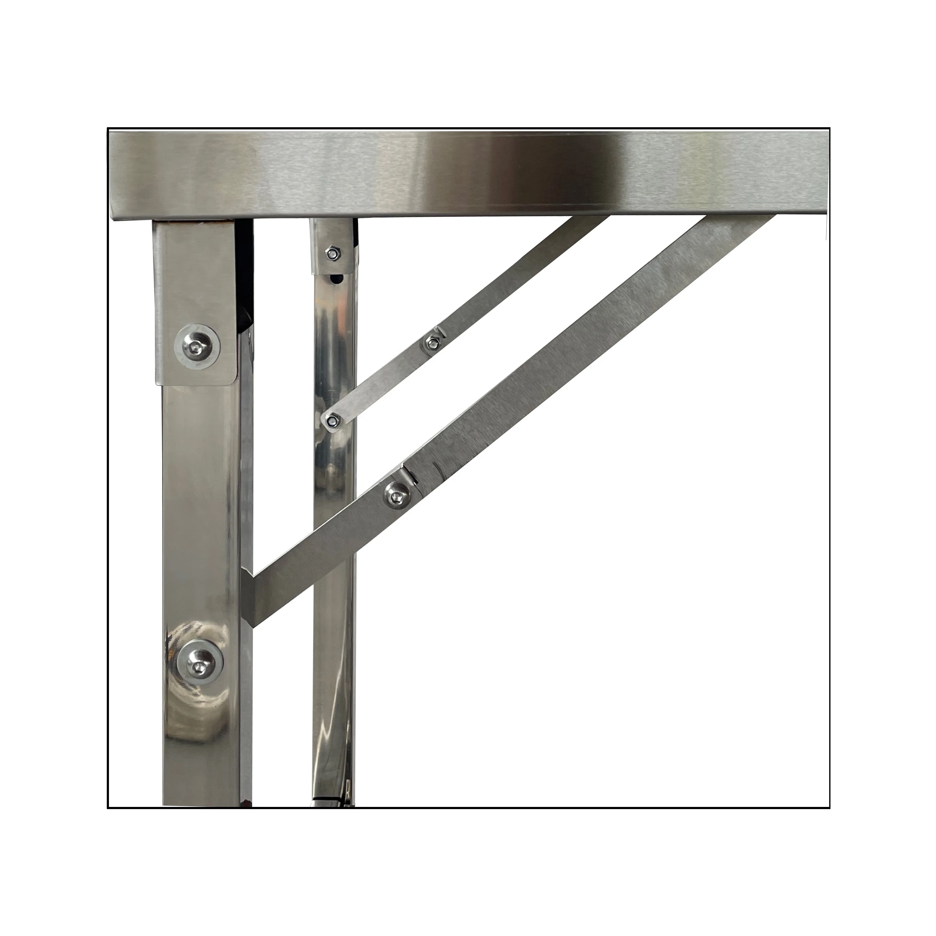 Table Inox Inoxcidable Adjustable Folding Foldable Metal Working Portable Table Bench Restaurant Manger Stainless Steel 304