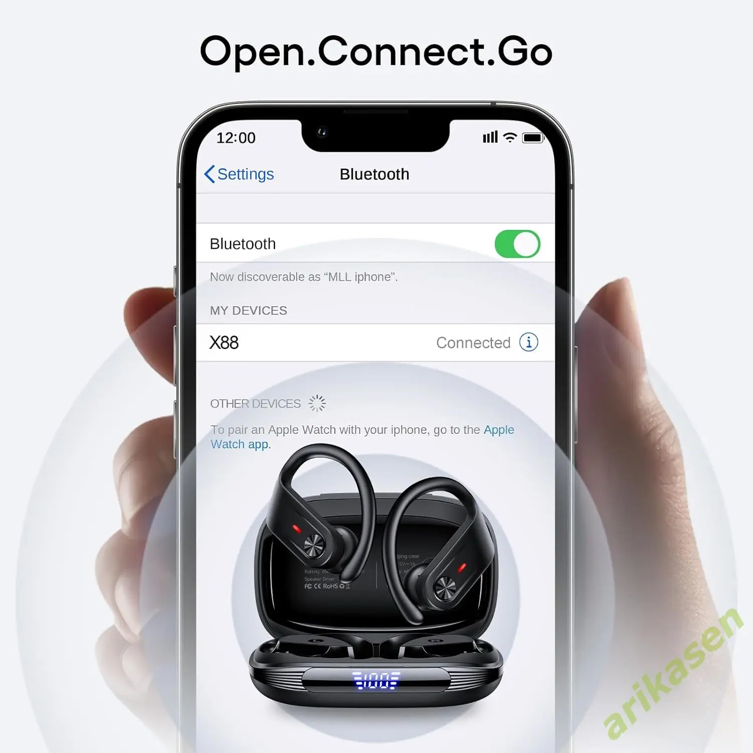 سماعات بلوتوث V5.3 سماعات TWS لاسلكية زر التحكم IPX7 مقاوم للماء سماعات أذن رياضية 4 ميكروفونات ENC HD دعوة سماعات