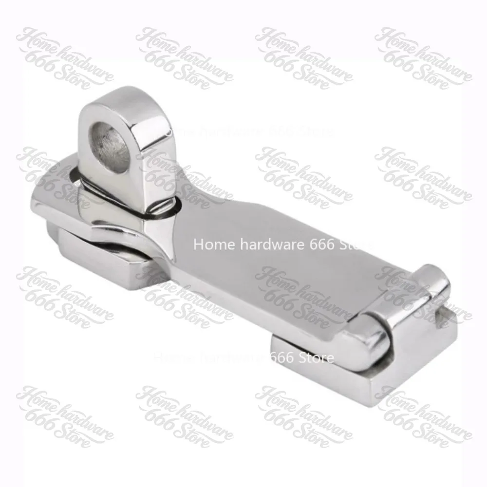 Stainless Steel 92mm Cabinet Door Hatch Folding Hinge Rotating Eye Locking Marine Safety Buckle Door Lock Hardware